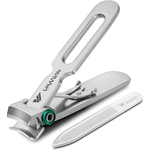 Nail Clippers for Thick Nails, 16mm Wide Jaw Opening Oversized Toenail Clippers Cutter with Sharp Curved Blade and Nail File, Heavy Duty Stainless Steel Fingernail Clippers for Seniors Elderly - color: Silver