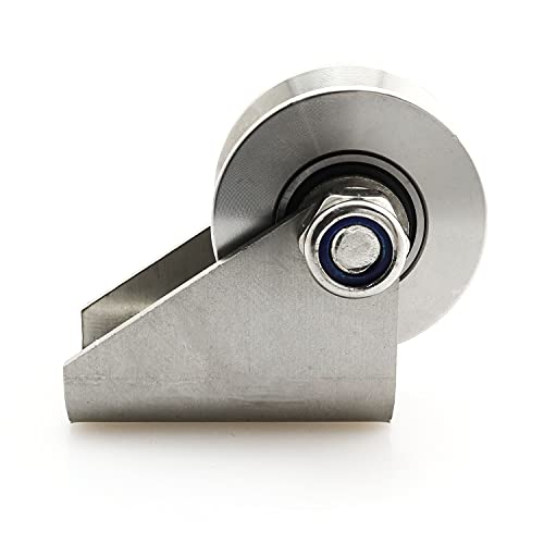 heyous Detachable Oblique Stainless Steel U-Type Groove Sliding Wheel Roller Track Rail Fixed Pulley, Silver Tone - style: U-type pulley