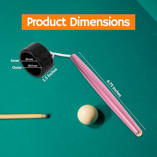 Aluminum Circle Pool Chalk Holder - Use with TAOM Pyro or TAOM V10 Chalk - Slip-in Pocket Pool Cue Chalk Holder - Cover Billiard Supplies - Snooker Accessory Chalk - color: Pink