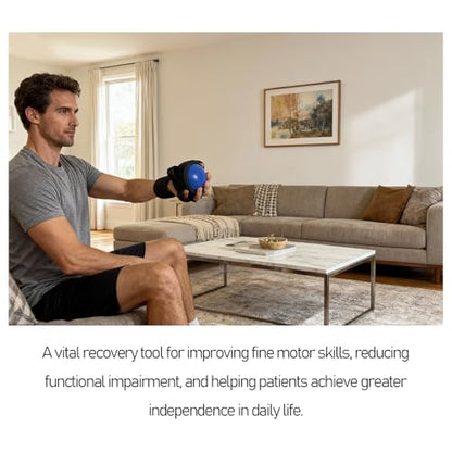 Anti Spasticity Hand Splint with Training Ball - Strap With Adjustable Finger Size,Orthosis Brace for Stroke Recovery, Spasm & Hemiplegia Rehabilitation for Adults - Hand Therapy Equipment for Functional Impairment