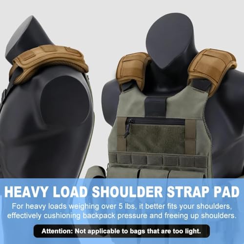 ZINZ 2-Pack Professional Tactical Shoulder Pad, Ultra-Thick & Breathable Cushion for Vest Shoulder Straps and Backpacks, Comfort & Durable - color: Khaki