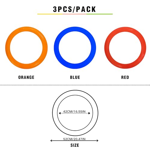 Colorful Anti Slip Safety Agile Ring Speed Ring 3 PCs Speed and Agility Training Equipment Basketball Training Equipment Sports Agility Training Skill Improvement Equipment - color: Orange
