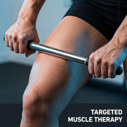 Muscle Roller Stick for Deep Tissue Massage & Myofascial Release | Cold Therapy Roller for Back, Legs, Arms, Shoulders | Massage Roller Stick (Black) - color: Black