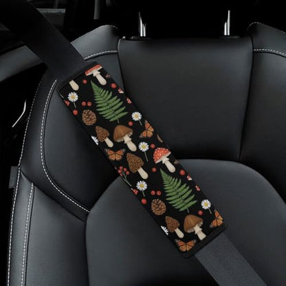Universal Fit Seat Belt Shoulder Pad for Kids, Car Seats Pushchair Strollers High Chair Pushchair, 1 Pair Mashroom Print Flower Automotive Seat Belt Protector - color: Pattern 927
