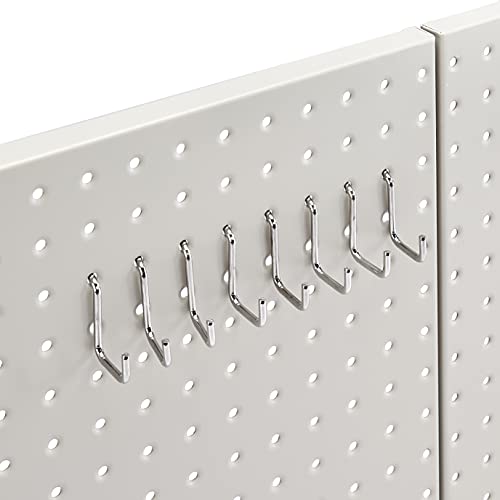 Amazon Basics Rectangular Metal Pegboard Wall Organizer, Tool Storage Organization System, Rust and Scratch Resistant, 48-Piece Kit, Gray