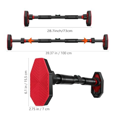 Adjustable Doorway Pull Up Bar for Home Gym - No Drilling Required, Portable Strength Training Bar with Comfortable Grip for Upper Body Workout - Fits Most Door Frames