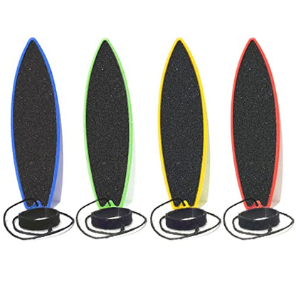 4 Pack Finger Surfboard for Car Ride - 1.4" x 4.5" Pro Air Fingerboard, Fun Keepsake Toy Gifts for Teens, Ideal Birthday & Travel Stocking St - color: Blue Green Yellow and Red