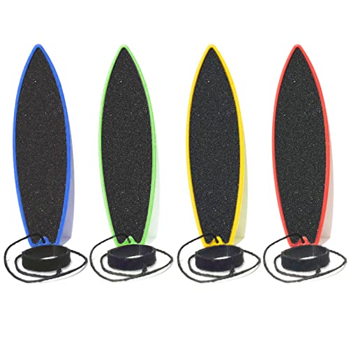 4 Pack Finger Surfboard for Car Ride - 1.4" x 4.5" Pro Air Fingerboard, Fun Keepsake Toy Gifts for Teens, Ideal Birthday & Travel Stocking St - color: Blue Green Yellow and Red
