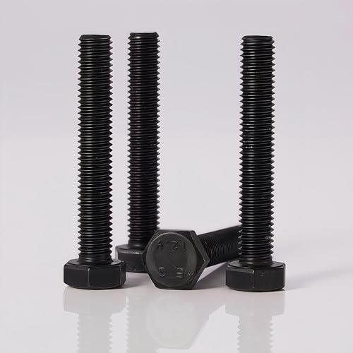 M6-1.0 Hex Head Screw Bolts - 30/35/40/45/50mm Length Kit, 12.9 Grade Alloy Steel, Hexagon Head Bolts, Black Oxide Finish, Full Thread,Quantity 50-Piece Set - size: 12.9-Hex-M6-30-50mm