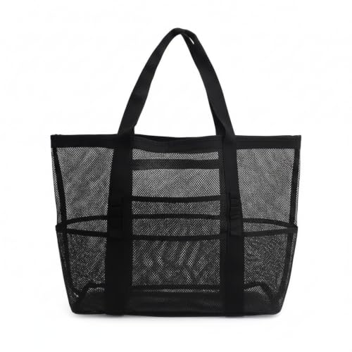 Mesh Drawstring Gym Bag, Breathable Nylon Storage for Wet Gear and Sports Equipment, 17 x 15 Inch (1 PC) - color: Black