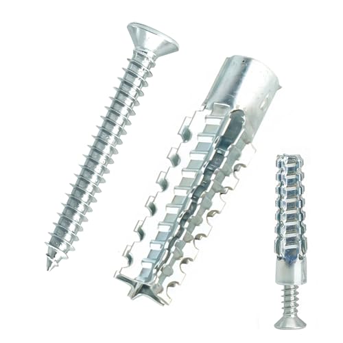 30 Packs Heavy Duty Hollow Wall Anchors with Screws, Loose Hinge and Stripped Hole Repair Kits (Silver,6x32mm) - size: Silver-M6*32