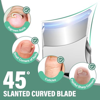 Toenail Clippers for Thick Toenails for Seniors, Angled Head Large Toe Nail Clippers for Ingrown Nails, Sharp Nail Cutter with Catcher Long Handle, Heavy Duty Nail Clippers Set for Thick Toenails - style: Professional Nail Clipper Set