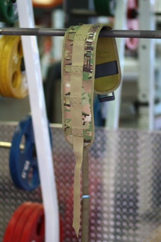 Nylon Dip Pullup Squat Belt (Camo, Medium)