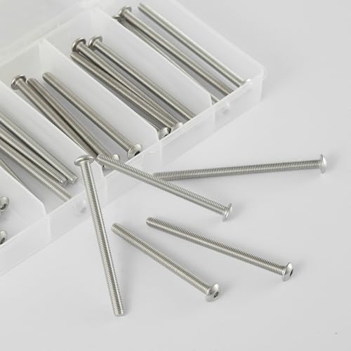 M5 x 60mm 65mm 70mm 75mm 80mm Button Head Socket Cap Screws Bolts, Stainless Steel 304, Metric Allen Hex Drive, Bright Finish, Fully Threaded, Assortment Kit 25PCS - size: Button M5x60-80mm