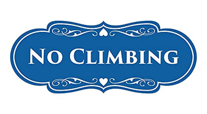 Signs ByLITA Designer No Climbing (Blue) - Small - color: Blue, size: 2 x 5" - Small (1 Pack)