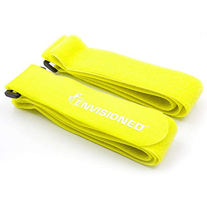 Reusable Cinch Straps 2" x 72" - 2 Pack - Hook and Loop Straps (Neon Yellow) - color: Yellow, size: 2" x 72"