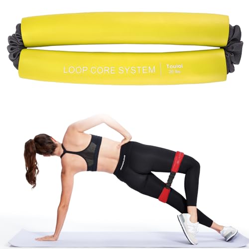 Hip & Core System, Resistance Loop to Stretch, Core Fitness Glute Workout Bands - color: Yellow - 20 lbs