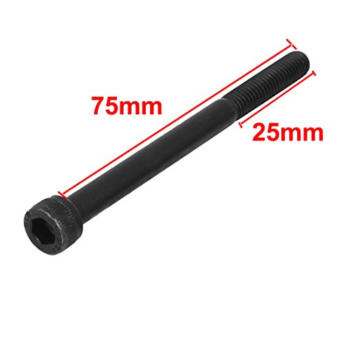 uxcell M6x75mm 12.9 Alloy Steel Hex Socket Screws Partially Threaded Bolt Black 10Pcs - size: M6x75mm