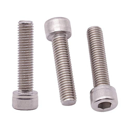M6-1.0 x 20mm (50 Pack) Stainless Socket Head Cap Screws, 304 Stainless Steel 18-8, Plain Finish, Full Thread Coverage, by RoyceMart - size: M6-1.0 x 20mm