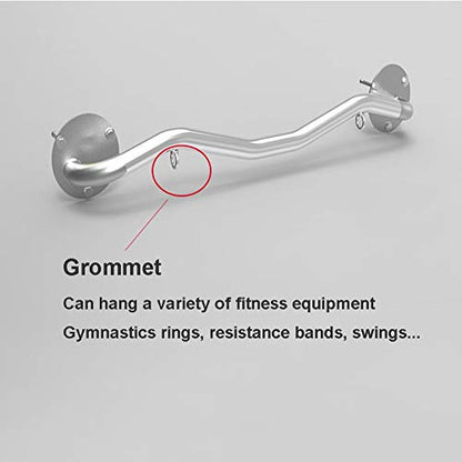 Pull-Up Bars Wall-Mounted Horizontal Bar, Home Pull-Up Wrist Strength Training Finger Grip Ball, Rock Climbing Equipment, Load 200Kg, Black/Silver