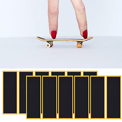 12 Piece Mini Finger Fingerboard Grip Tape,Foam Grip Tape Pro Fingerboard Tech Deck Performance Series，P-rep Professional Original Black Skateboard Fingerboard Foam Grip Tape Stickers,38mmX110mm