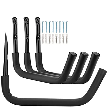 Kayak Storage Hook, Heavy Duty Steel Kayak Storage Rack, Wall Mount Garage Hanger for Ladder, Canoe, Surfboard, Paddle Board