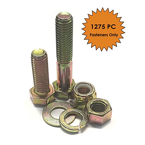 Titan Industrial Supply- 1275 Piece Grade 8 Fine Thread Fastener Assortment- Hex Cap Screws, Hex Nuts, Flat Washers & Lock Washers-Fasteners Only