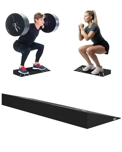 1000 lb Capacity Squat Wedge Block 15° for Squats. Non Slip Heel&One Piece | Heel elevated squat block non slip slant board for calf stretching. knee over toes weight lifting Home Gym Accessory