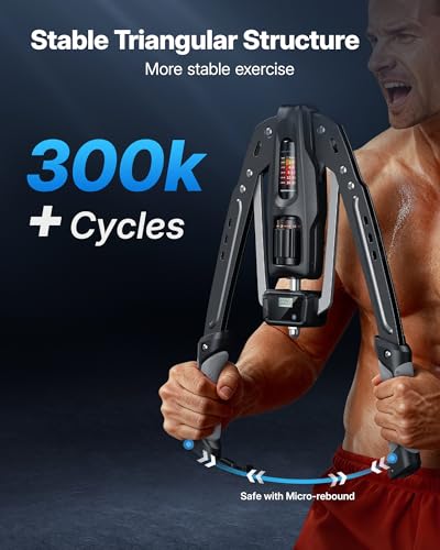 Merach Twister Arm Trainer, 22-440lb Hydraulic Power, Adjustable Home Chest Expander, Shoulder Muscle Training Fitness Equipment, Arm Enhanced Exercise Strengthener - color: Gray, size: promax