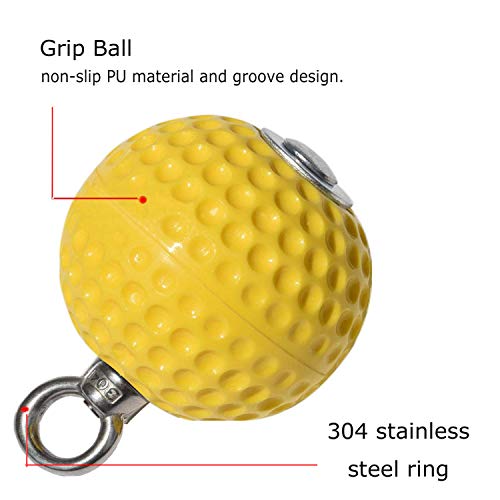 Climbing Pull Up Power Ball Hold Grips with Straps Hand Grip Strength Trainer Exerciser - Durable and Anti-Skid Design - Ideal for Bouldering Pull-up Fitness Workout - Free Carry Bag Included