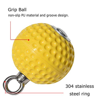 Climbing Pull Up Power Ball Hold Grips with Straps Hand Grip Strength Trainer Exerciser - Durable and Anti-Skid Design - Ideal for Bouldering Pull-up Fitness Workout - Free Carry Bag Included