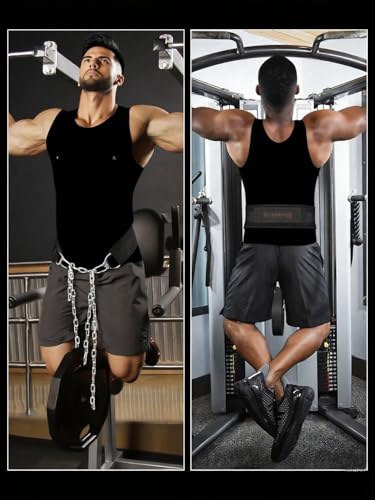 Weight Lifting Belt With Chain – Weighted Pull Up Belt | Sturdy Chain Design, Core Support for High-Intensity Training, Stabilizes Lower Back and Reduces Injury Risks