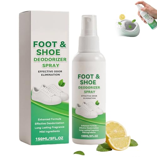 Foot & Shoe Deodorizer Spray, Shoe Odor Eliminator for Sneakers, Boots & Sports Shoes, Long Lasting Freshener Spray for Feet, Socks, Gym Bags & Shoes Cabinets, Lemon Mint Formulated (1pcs) - color: 1pcs