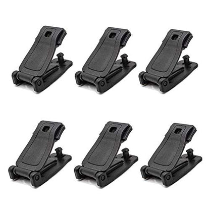 Jadedragon Multipurpose Tactical 360 Rotation D-Ring Clips/Locking Carabiner/Hydration Tube Clips/Elastic String Strap Management Tool for MOLLE Webbing Attachment Backpacks - color: WB-Black