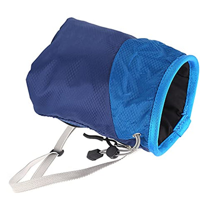 Keenso Rock Climbing Chalk Bag Drawstring Sealing Rock Brushes Support for Outdoor Mountaineering (Blue) - color: Blue
