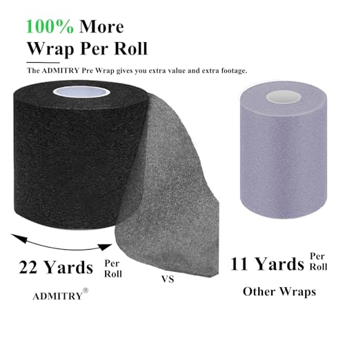 ADMITRY Pre Wrap Tape Athletic,3 Rolls X 22 Yards Pink Prewrap | Headbands for Hair,Foam Underwrap Sports Wrap - color: Pre Wrap Athletic Tape Pink(foam)-3 Rolls