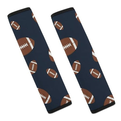 Universal Soft and Comfortable Football Pattern Seat Belt Cover for Kids, Most Cars, 2 Piece Seat Belt Covers Cushion Shock Absorption - color: Pattern 50