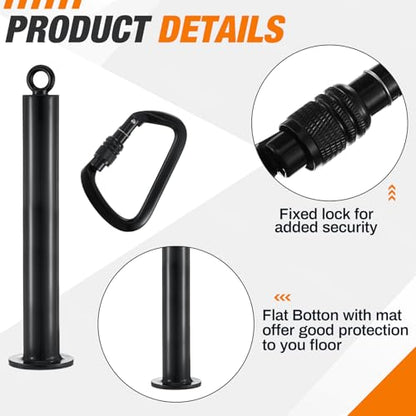Soulchen Heavy Duty 16" Weight Loading Pin with Carabiner High Load-Bearing Aviation Aluminum Fit 2 in Weight Plates for LAT Pull Down Cable Pulley System Gym Accessories Gift