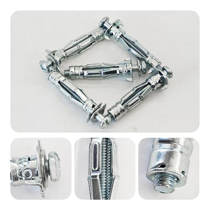 15Pcs M4x32mm Heavy Duty Zinc Plated Steel Molly Bolt Hollow Drive Wall Anchor Screws for Drywall, Plaster, and Tile, Ideal for Home and Professional Use - size: M4x32mm