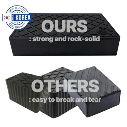 4 Pack of Silunity Car Lift Blocks - Made in Korea - High Density Durable Rubber - Various Thicknesses - Auto Lift Use - Rubber Blocks (Circle, T: 1.0" (24mm)) - size: T: 1.0" (24mm), style: Circle