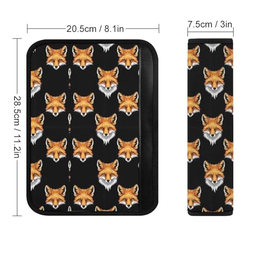 Soft Padded Car Seat Belt Pad for Elderly Support, Stroller Pushchair High Chair, 2 Pack Fox Art Black Shoulder Harness Cover Anti-Slip Pad - color: Pattern 122