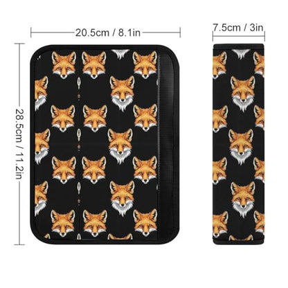 Soft Padded Car Seat Belt Pad for Elderly Support, Stroller Pushchair High Chair, 2 Pack Fox Art Black Shoulder Harness Cover Anti-Slip Pad - color: Pattern 122