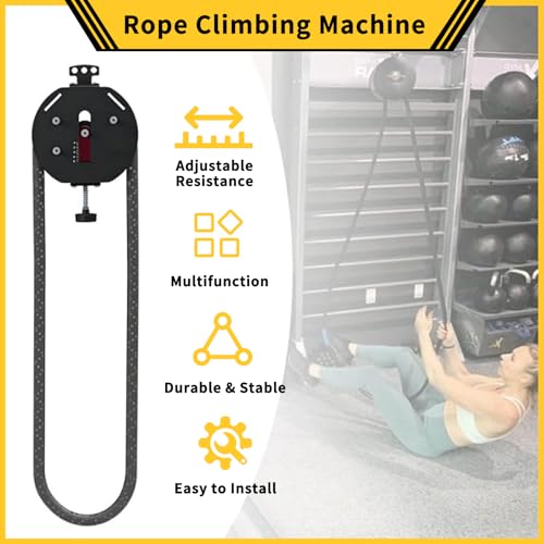 Endless Rope Trainer with Adjustable Resistance, Portable Rope Pull Machine for Home Gym & Strength Training, Hanging Infinity Pulley System for Cardio & Full Body Workout
