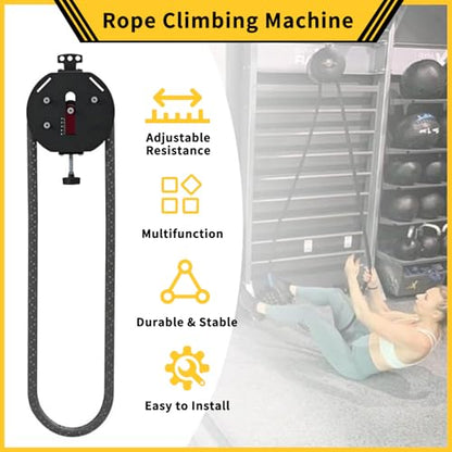 Endless Rope Trainer with Adjustable Resistance, Portable Rope Pull Machine for Home Gym & Strength Training, Hanging Infinity Pulley System for Cardio & Full Body Workout