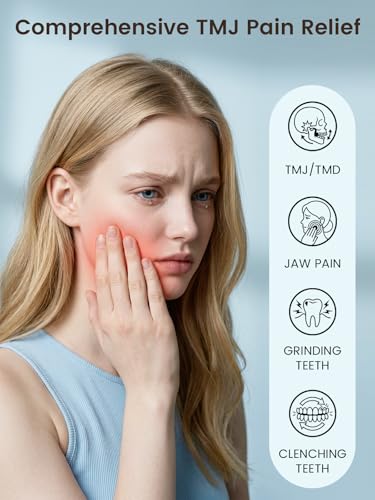 TMJ Relief Products Jaw, TMJ Relief Massager, Vibration and Heating, Ergonomic Multi-Needle Design TMJ Massage Tool, Effective Jaw & Neck Pain, Grinding and Clenching Teeth Relief - White