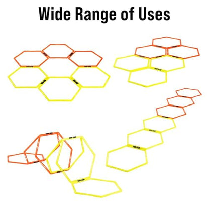 Japard Hex Agility Rings for Speed Training & Agility Footwork Training Speed Hurdles Ladder with Carrying Bag - style: Six (6) rings