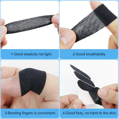 ‌Bowling Thumb Tapes Bowling Sport Accessories Bowling Finger Protection Tape for Men Women - color: 70Pcs Black+70Pcs Blue