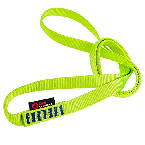 GM CLIMBING 16mm Nylon Sling Runner 22kN / 4950lbf CE UIAA Certified - color: Green, size: 30cm / 12inch | Single Unit