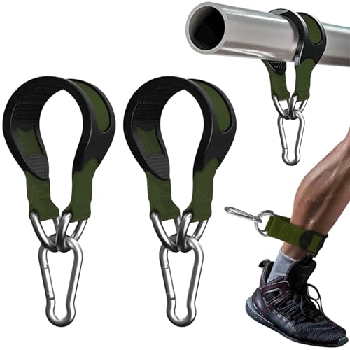Hanging Straps Kit for Hammocks (2-Pack), Pull-Up Bar & Tree Swings, Gym & Travel–Anti-Slip Sling Saver Sleeves + Anti-Slip Locking Carabiners (Green) - color: Green