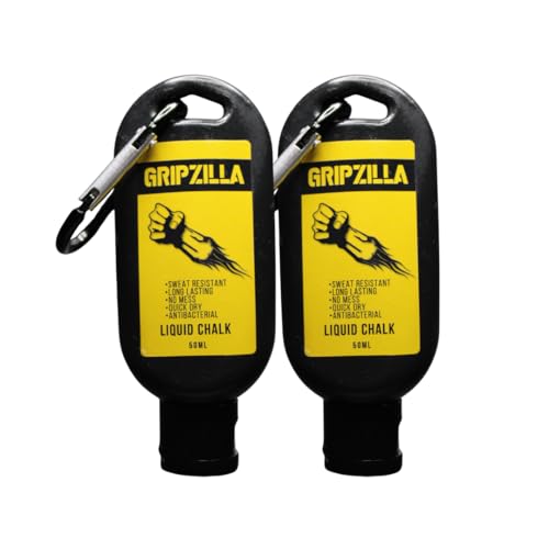 GRIPZILLA Liquid Chalk Kit Gym Chalk for Weight Lifting, Rock Climbing, Pole Grip, Bouldering, Powerlifting, Ball, Gymnastics, Sports, and Workout - Package May Vary - size: 50ml - 2 Pack
